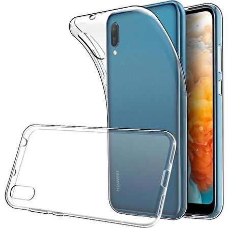 Huawei Y6S Kamera Korumalı Şeffaf Yumuşak Silikon