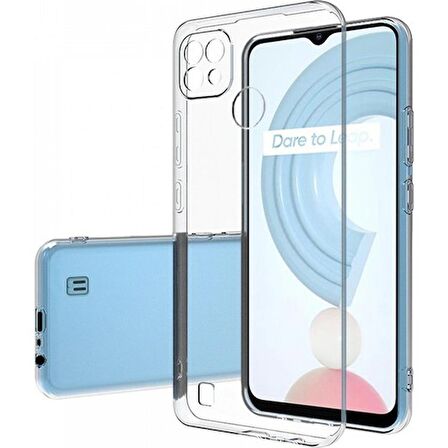 Realme C21 Kamera Korumalı Şeffaf Yumuşak Silikon
