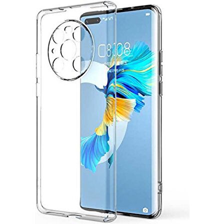 Huawei Mate 40 Pro Kamera Korumalı Şeffaf Yumuşak Silikon
