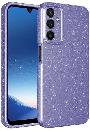 Galaxy A24 Kılıf Kamera Korumalı Simli Parıltılı Lüks Silikon