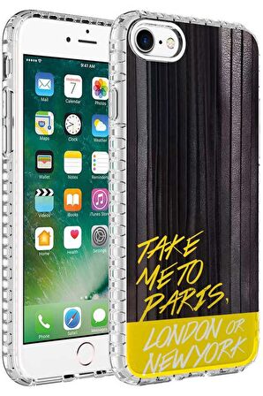 Apple iPhone SE 2020 Kılıf Airbag Kenarlı Renkli Desenli Elegans Silikon