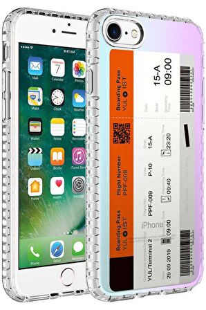 Apple iPhone SE 2020 Kılıf Airbag Kenarlı Renkli Desenli Elegans Silikon