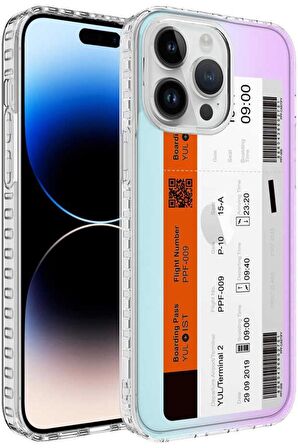 Apple iPhone 12 Pro Max Kılıf Airbag Kenarlı Renkli Desenli Elegans Silikon