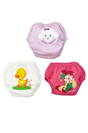 Popees Kız Bebek Alıştırma Külodu 3'lü Set Renkli