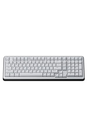 AC100 Kablolu Profesyonel Oyuncu Klavyesi-Beyaz Işıklı-MONOBLOK ALÜMİNYUM KASA-Gift Switch - Coiled Kablo Hediyeli