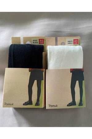 Pamuk 2'li Kız Çocuk Cotton Beyaz Külotlu Çorap