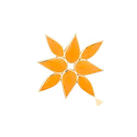 Masaliko Leon Lotus Gümüş Küpe - 925 Ayar Gümüş, Şık Mineli Tek Küpe