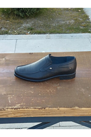 Erkek Mevsimlik Kundura: Sonbahar- Kış Hakiki Deri  Kauççuk Taban Bağcıksız