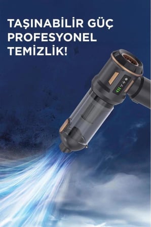 Araç İçi Süpürge 4 ın 1 Çok Fonksiyonlu Şarjlı Mini Ev Kullanımı İçin El Süpürgesi LT100 Siyah