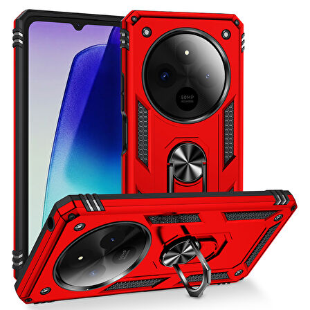 Xiaomi Redmi 14C Kılıf Vega Tank Sert Yüzüklü Standlı Zırh Koruma Kapak