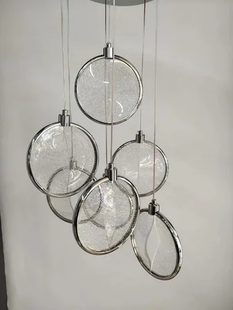 7'Lİ GÜMÜŞ SİMLİ LED AVİZE