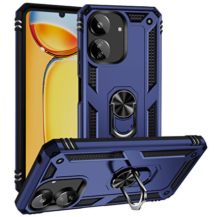 Xiaomi Redmi 13C Kılıf Vega Tank Sert Yüzüklü Standlı Zırh Koruma Kapak