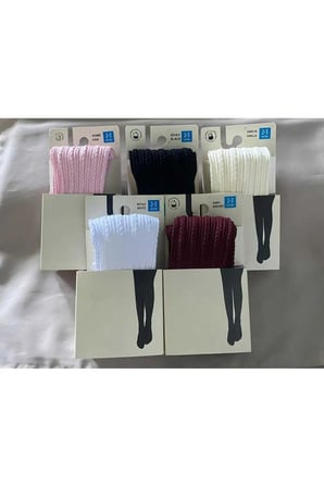 5 Adet Desenli Okul & Günlük Külotlu Çorap Knit Ted 80 Den Konfor Mevsimlik Renkli Çorap