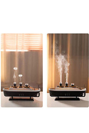 Titanik Buharlı Gemi Hava Nemlendirici | LED Işıklı Dekoratif Aromaterapi Makinesi