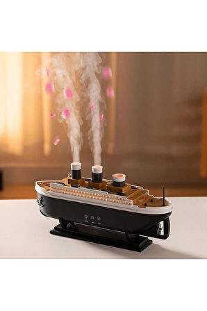 Titanik Buharlı Gemi Hava Nemlendirici | LED Işıklı Dekoratif Aromaterapi Makinesi