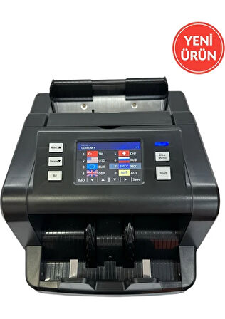 HesapliDepom P80 Karışık Para Sayma Makinesi 6 Ülke Para Birimi TL, USD, EURO,GBP, CHF, RUB
