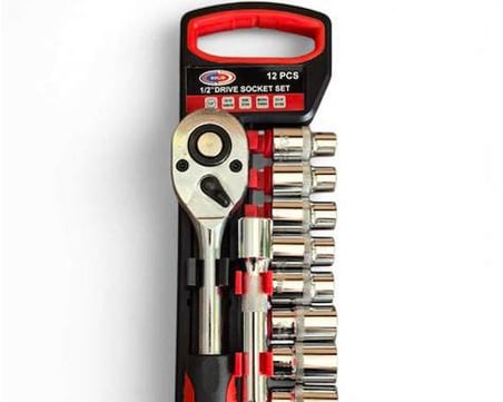 CP Anahtarlı Lokma Takımı 1/2" 12 Parça Cırcırlı Lokma Seti Cr-V Çelik