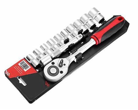 CP Anahtarlı Lokma Takımı 1/2" 12 Parça Cırcırlı Lokma Seti Cr-V Çelik