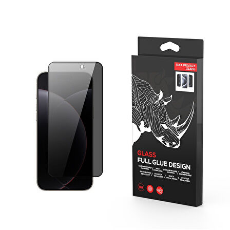 iPhone 17 Pro Rika Premium Privacy Hayalet Temperli Cam Ekran Koruyucu
