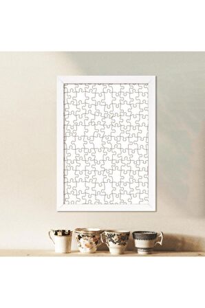 Puzzle Ve Yapboz Çerçevesi 1000 Parça Için 68cmx48cm Ebatında Beyaz