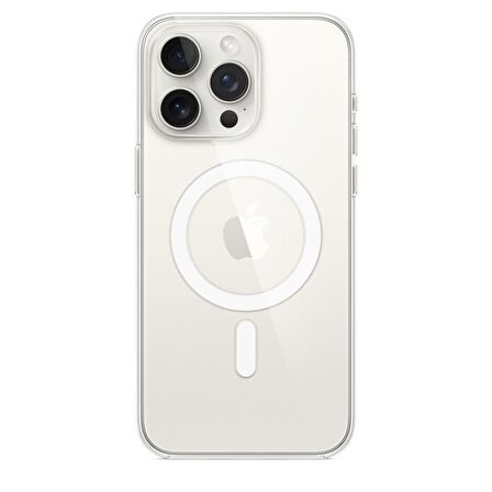 İphone 15 Pro Max Kablosuz Şarj Özellikli Şeffaf Silikon Kılıf