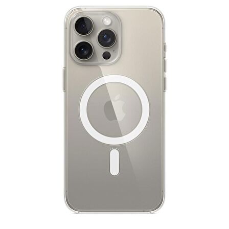 İphone 15 Pro Max Kablosuz Şarj Özellikli Şeffaf Silikon Kılıf