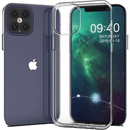 Iphone 12 Mini Kamera Korumalı Şeffaf Yumuşak Silikon