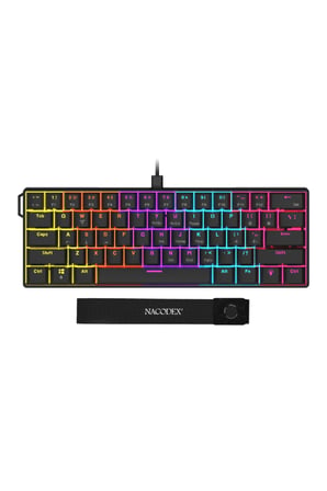 NK61 Red Switch Kablolu Hot-Swap Klavye-Rainbow Aydınlatma-Taşıma Bandı