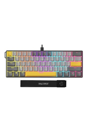 NK61 Red Switch Kablolu Hot-Swap Klavye-Rainbow Aydınlatma-Taşıma Bandı