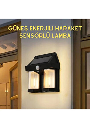 Hareket sensörlü güneş enerjili solar led bahçe ışığı sarı