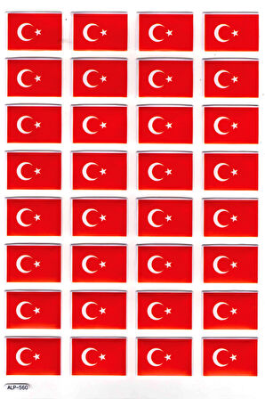 Sticker Kabartmalı A4 Boyutunda Stiker Defter, Planlayıcı Etiket-(lim560) - Türk Bayrağı