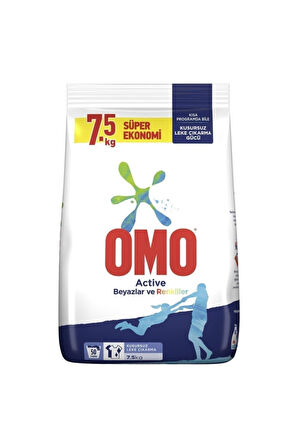 Omo Active Renkliler & Beyazlar Toz Çamaşır Deterjanı 7.5 kg x 2 Adet 
