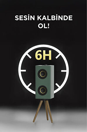 Kablosuz Hoparlör 24W Çift Sürücü, 3000mAh Batarya, Taşınabilir Ayaklı Speaker