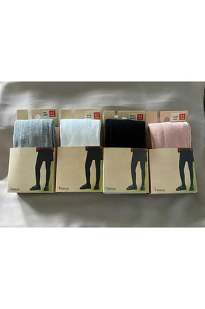 Pamuklu 4'LÜ Kız Çocuk Cotton Renkli Külotlu Çorap