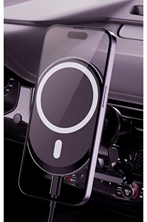 Magsafe Araç Şarjı Hızlı ve Araç Telefon Tutucu Kablosuz Araç Şarjı Standı