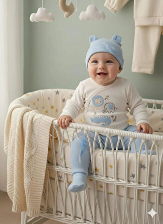 Babycan Laura Baby 3 Lü Bebek Zıbın Takımı 