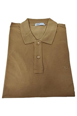Erkek Polo Yaka %95 Pamuk %5 Elestan Lycra'lı Tişört Büyük ve Normal Beden