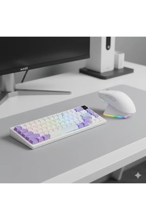 AK650 TFT Ekranlı 3 Modlu Oyuncu Klavyesi + 139 v2 MC Profesyonel Oyuncu Mouse Seti