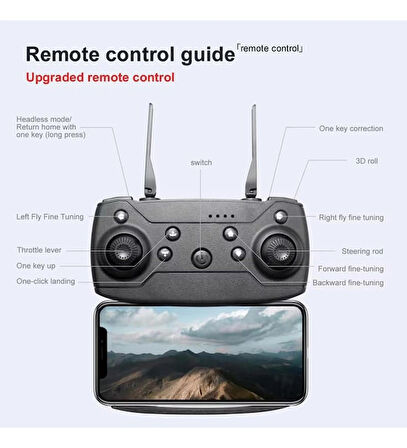 E99 Katlanabilir Drone, Profesyonel HD Kamera, Wifi, FPV Fotoğraf Quadcopter Selfie Drone