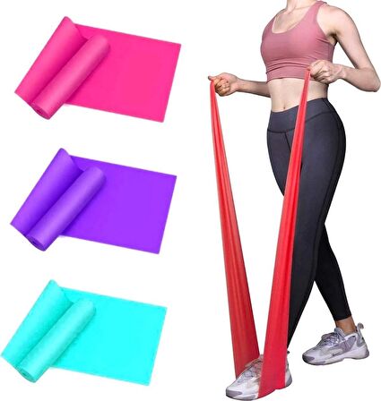 3 Lü Set Pilates Band Pilates Bandı Direnç Lastiği Pilates Lastigi Plates Bant