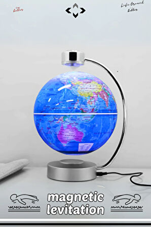 Manyetik Levitasyonlu Işıklı Dünya Küresi Magnetic Levitation Globe Hediyelik Küre Gece Lambası