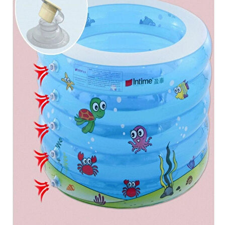 Baby Spa Derin Desenli 4 Boğumlu Şişme Bebek Havuzu 100x60 Cm.