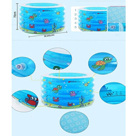 Baby Spa Derin Desenli 4 Boğumlu Şişme Bebek Havuzu 100x60 Cm.