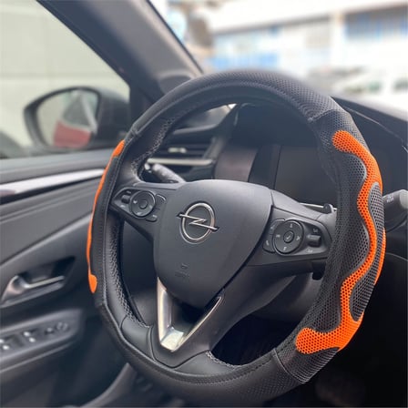 NYF F-437 Geçmeli Direksiyon Kılıfı 3 Boyutlu Masajlı Turuncu Suni Deri 38 cm