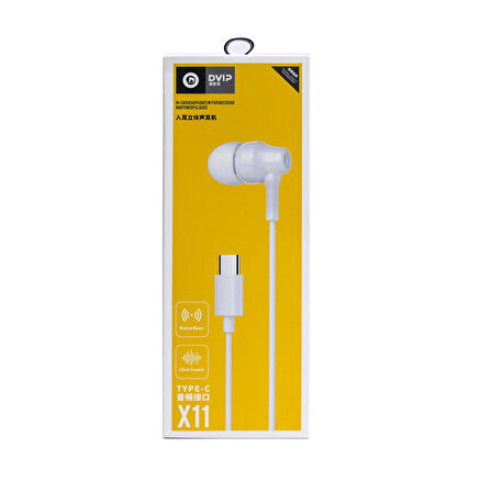 Global X11 İn-Ear Extra Bass Type-C Mikrofonlu Kablolu Kulaklık Beyaz