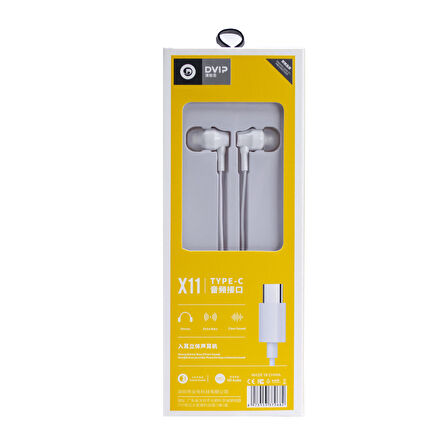 Global X11 İn-Ear Extra Bass Type-C Mikrofonlu Kablolu Kulaklık Beyaz