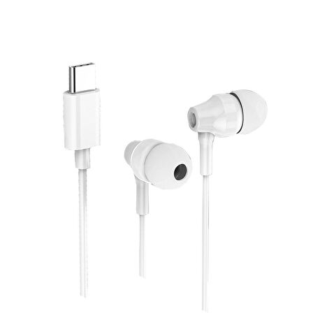 Global X11 İn-Ear Extra Bass Type-C Mikrofonlu Kablolu Kulaklık Beyaz