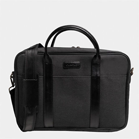 Retro Kanvas 35X23 Evrak ve Laptop Çantası 13 İnç Siyah
