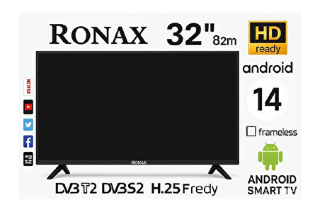Ronax 32'' 82 Ekran Uydu Alıcılı HD Ready Smart LED TV