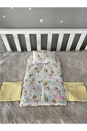 Sarı Wafle Pike Kumaş Ceylan Tasarım Bebek Alt Açma Çantalı